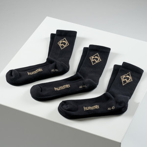 3er-Set Sportsocken in Schwarz mit goldenen Akzenten wie unsere Werder Raute