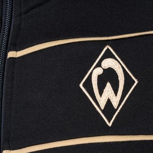 Schwarze Sweatjacke mit Werder Raute in Gold