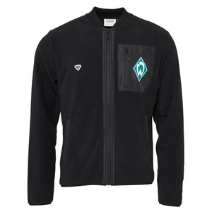 Fleecejacke schwarz mit Werder-Raute und hummel Logo