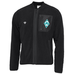 Fleecejacke schwarz mit Werder-Raute und hummel Logo
