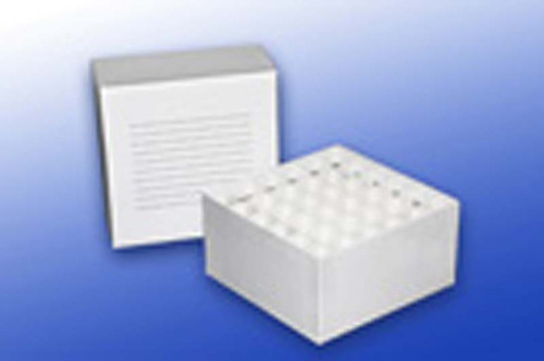 Cardboard freezer box, for 15ml tubes, 36-well divider, white, 100/case