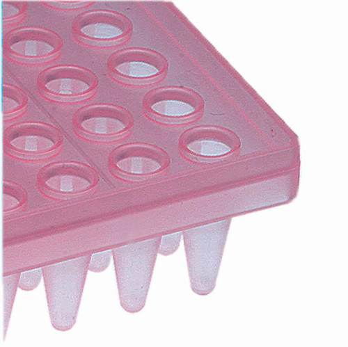 PCR plate, raised rim, raised plate edge, 96-well, 200ul well capacity, yellow, 10/bag, 100/case