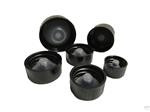 PolyCone lined phenolic caps, black ribbed, 20-400 neck finish, 1 each