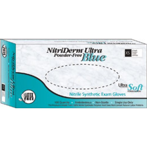 NitriDerm® Ultra Blue Powder-Free Nitrile Gloves