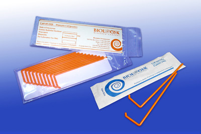 Cell spreader, L-shaped, polystyrene, orange, sterile, 10/bag, 500/case by Biologix Research — tissue culture from MedSupply Partners