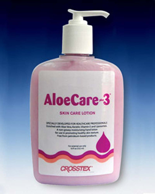 Crosstex® AloeCare Plus 3 Skin Care Lotion AloeCare Plus 3 Skin Care Lotion by Crosstex International — lab safety from MedSupply Partners (side view)