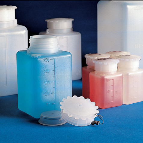 Polyethylene, Wide Mouth, Square Bottles by Globe Scientific — glassware and plasticware from MedSupply Partners
