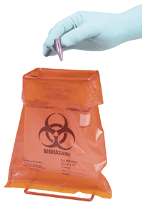 Biohazardous Disposal Bags & Holder by Heathrow Scientific — lab safety from MedSupply Partners