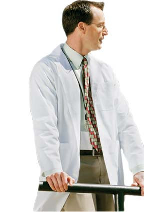 Men's Poly/Cotton Cuffed Long Lab Coat by MedSupply Partners — lab coats from MedSupply Partners