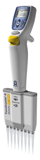 Transferpette® 8 & 12 electronic Multichannel Pipette by BrandTech Scientific — multi channel pipetters from MedSupply Partners