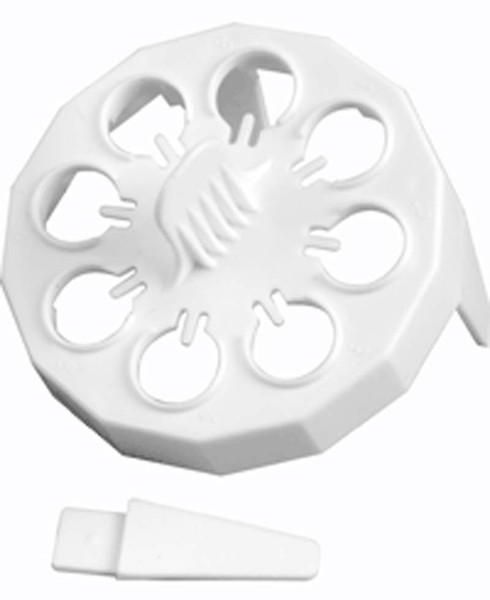 Tube rack, for 1.5/2.0ml tubes, 8-well, round, polypropylene, white, 4/pack