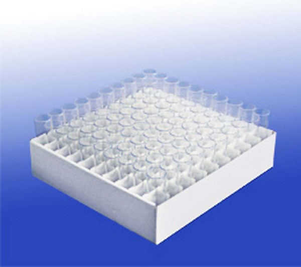 Drosophila vial, narrow, 25mm x 95mm, polystyrene, 100/tray, 500/case