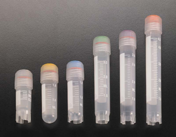 Simport Cryovial® With Lip Seal Design and Silicone Washer Seal and External Threads