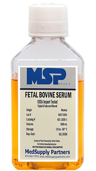 MSP brand Premium Fetal Bovine Serum (FBS)