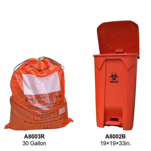 Bowtie Biohazard Autoclave Bags and Bins