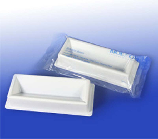 Pipetting reservoir, 55ml, white polystyrene, sterile, 50/case by Biologix Research — pipetting and liquid handling from MedSupply Partners (detail view)