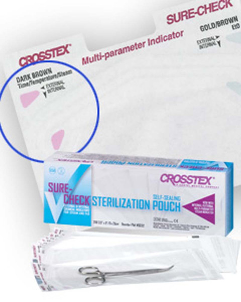Crosstex® Sure-Check® Self Sealing Sterilization Pouches by Crosstex International — lab safety from MedSupply Partners