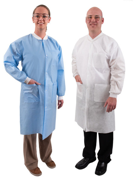 Denline Anti-Static Lab Coat with Cuffed Wrists by DenLine Uniforms — lab coats from MedSupply Partners