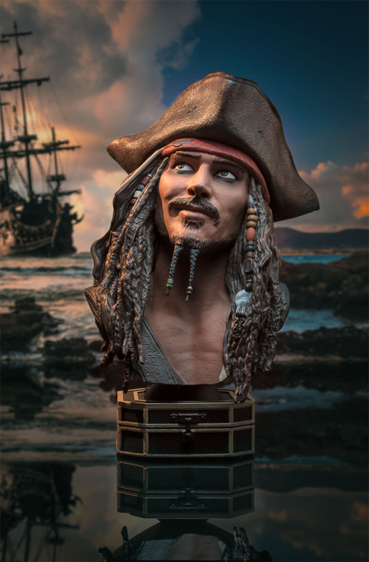 Pirates of the Caribblean Jack Sparrow Legends in 3-Dimensions 1:2 Scale Bust