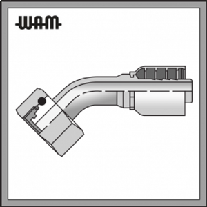 O-Ring Metric L Female 24° Cone Swivel - 45° Elbow