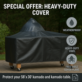 Large Kamado Table Vinyl Cover -  58x30