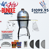 4th of July Bundle: Infinity X2 Large Kamado - BLUE/SILVER - 18" Cooking Grill