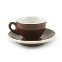 Revolution Classic Porcelain Cups and Saucers - Brown