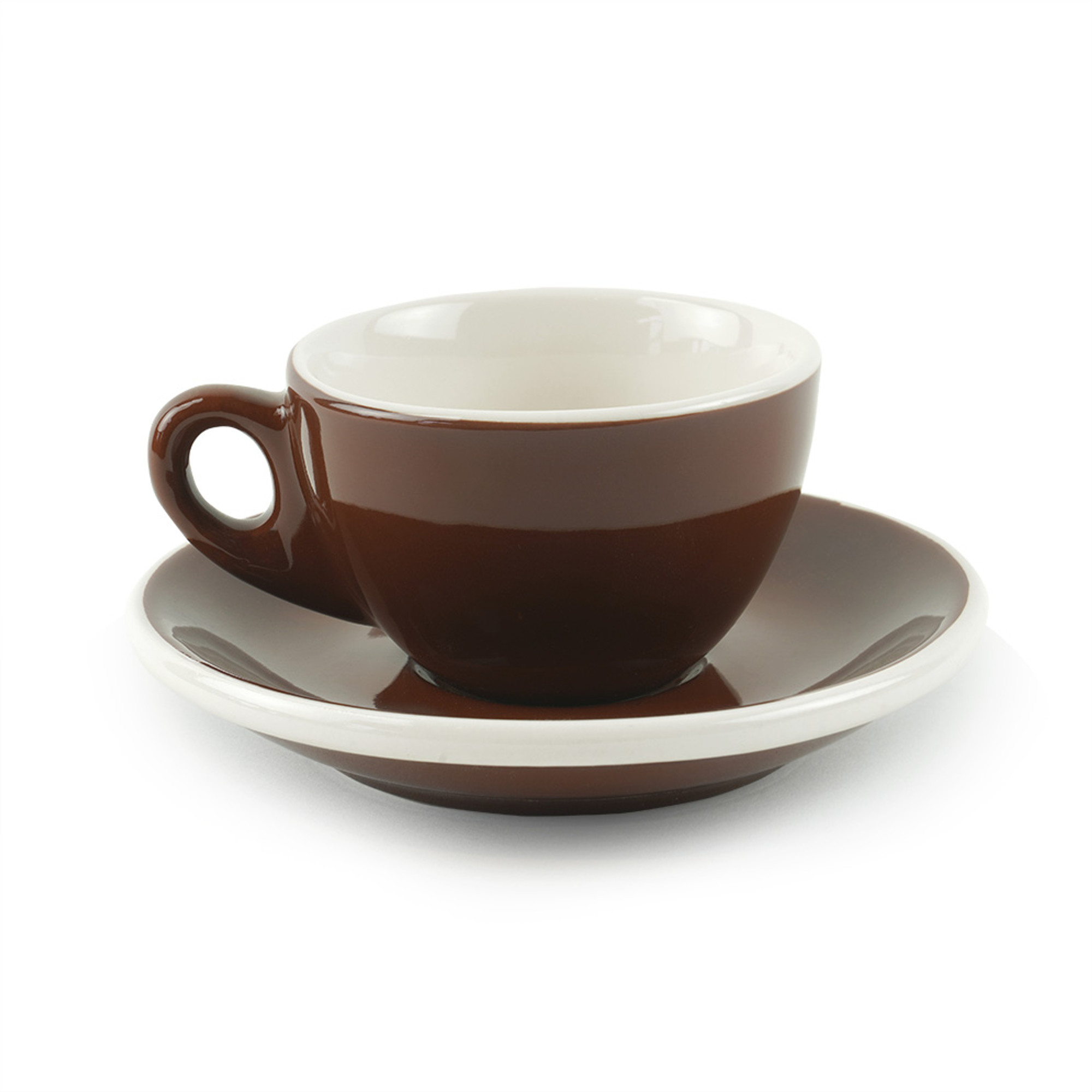 Revolution Classic Porcelain Cups + Saucers (Brown)