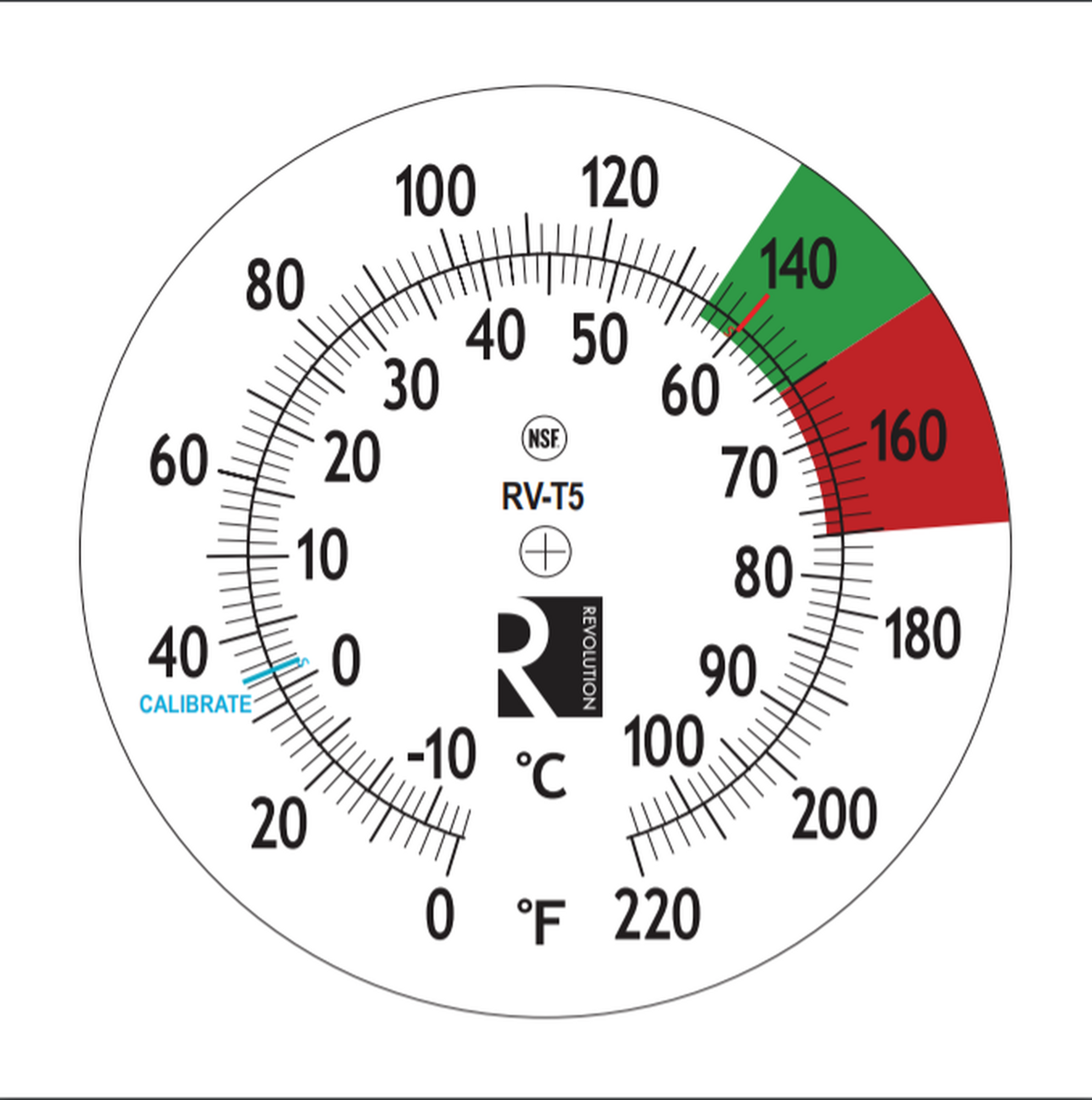 Revolution Easy Steam Thermometer, 5 Stem