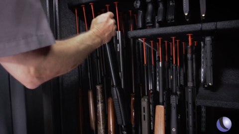 Rifle Rods make easy access to guns in back row