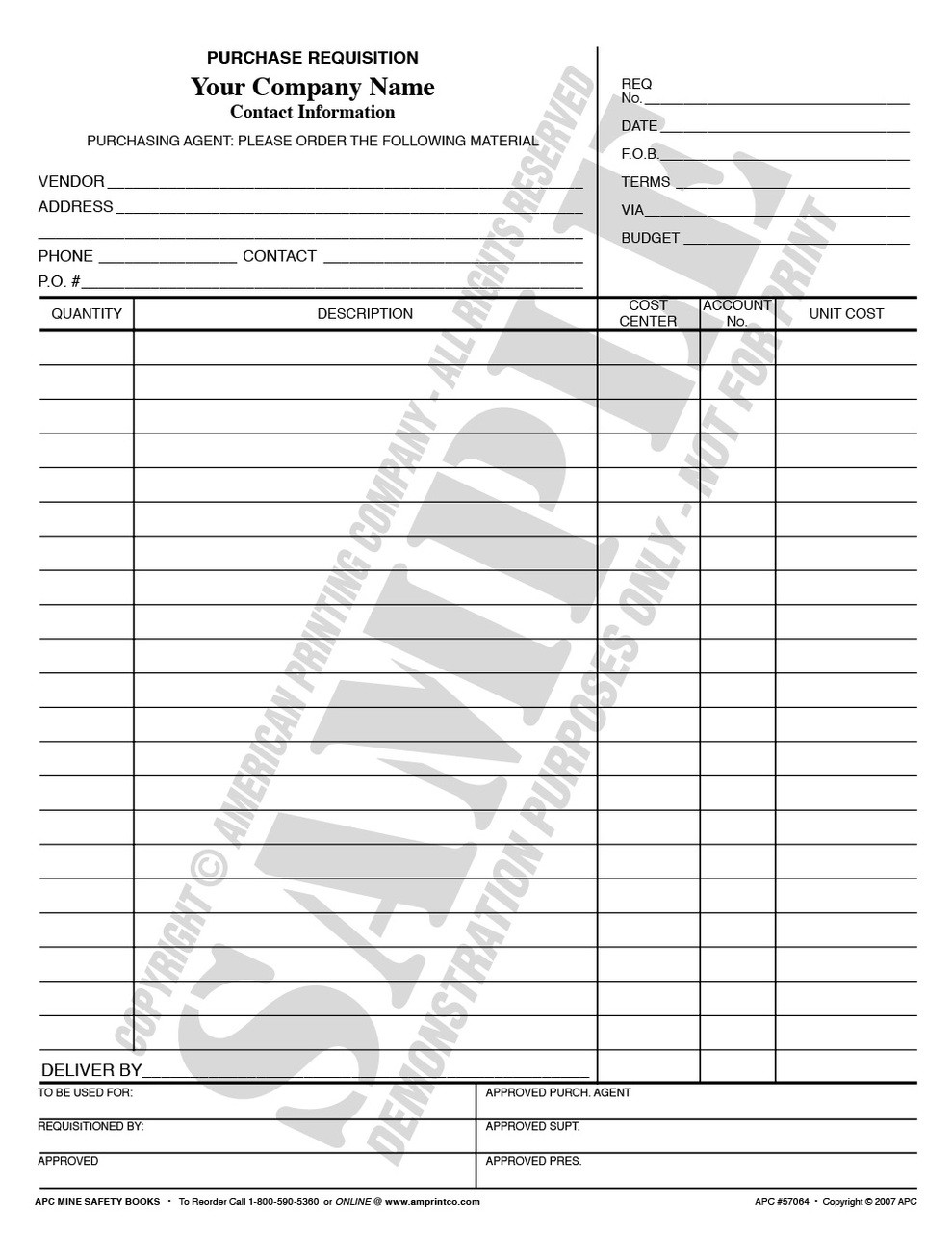 APC #57064: Purchase Requisition