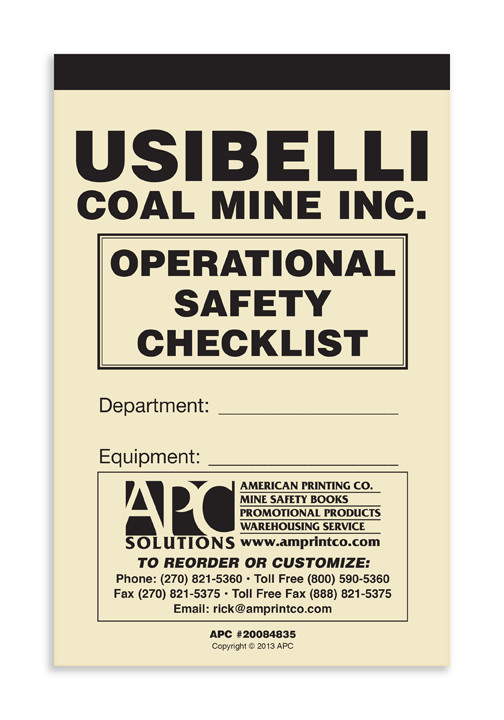 APC 20084835: Operational Safety Checklist - APC Solutions