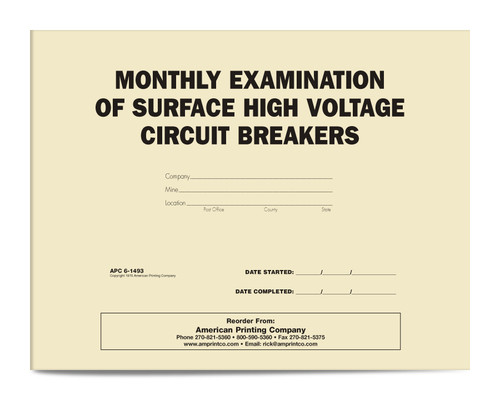 APC 6-1493: Monthly Examination of Surface High Voltage Circuit Breakers — Front Cover