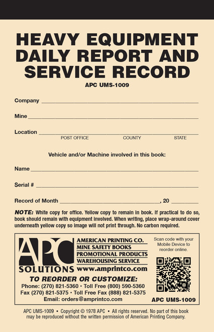 Heavy Equipment Inspection Checklist | Daily Report ...