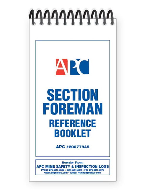 APC 20077945: Section Foreman Pocket Notebook & Reference Booklet