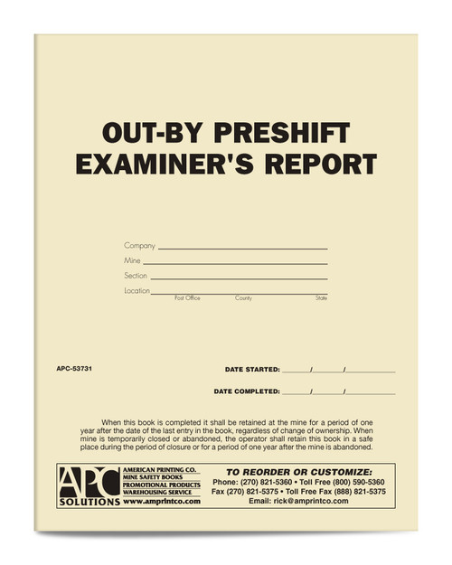 APC 53731: Out-by Pre-shift Examiner's Report