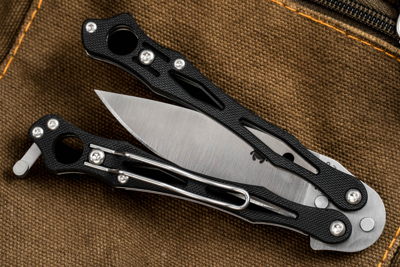 Spyderco SmallFly 2 Balisong Butterfly Knife Black G10 3.4" Satin B02GP2