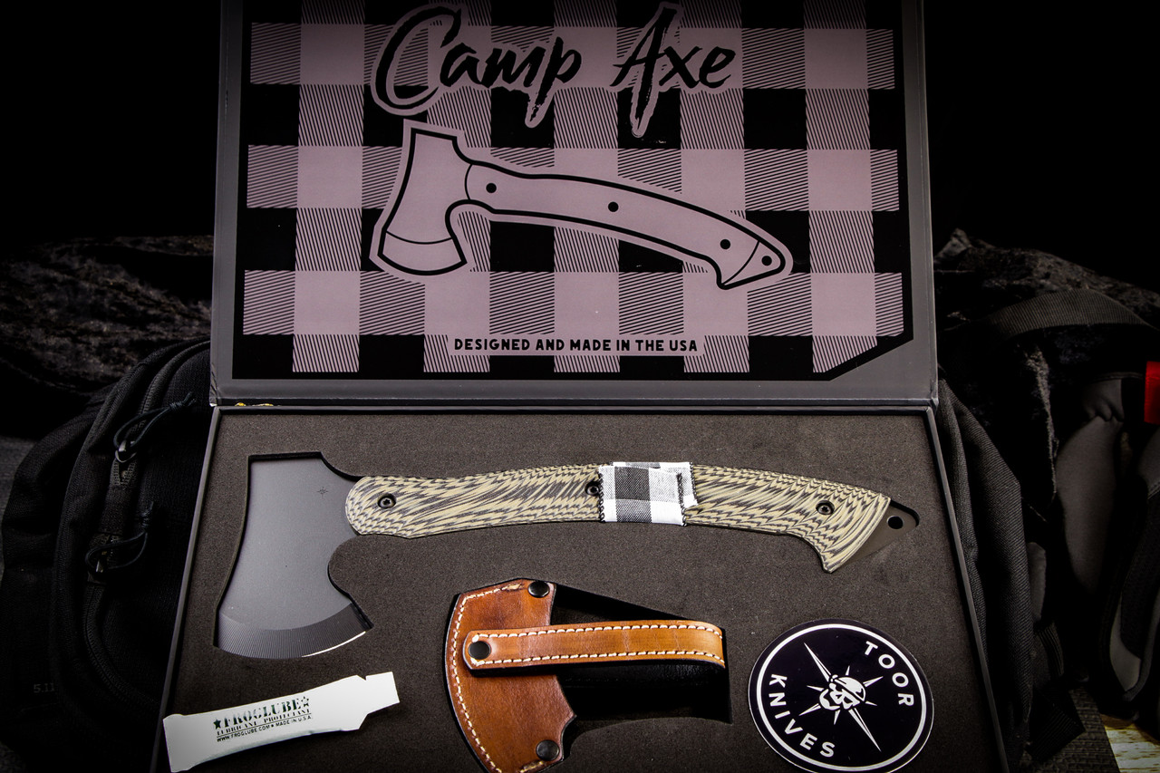 Toor Knives Camp Axe Ranger Green G10 12" D2 Black Survival