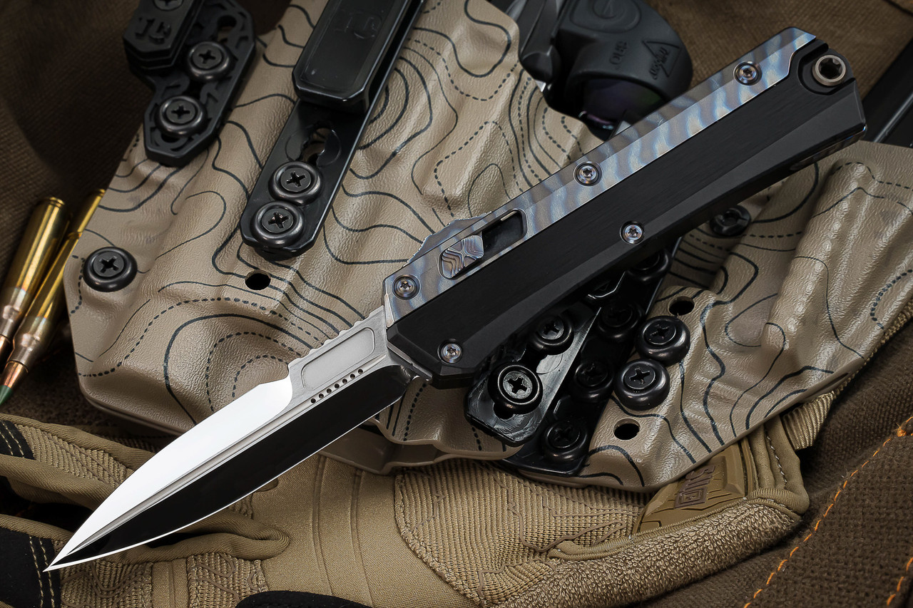 Marfione Custom "Glykon" OTF Knife Flamed Titanium/Aluminum 3.75