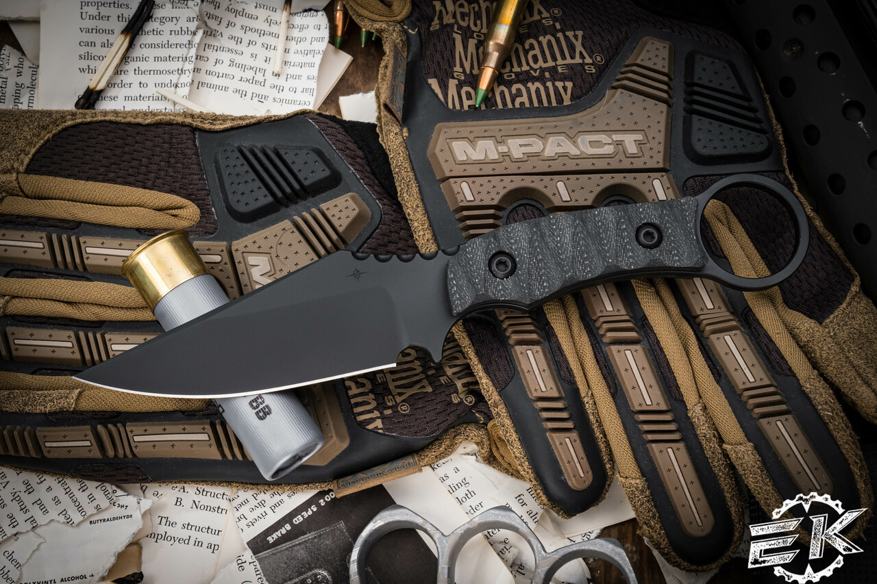 Toor Knives Vandal Shadow Black G10 Fixed Blade Knife 4.1" Drop Point Black