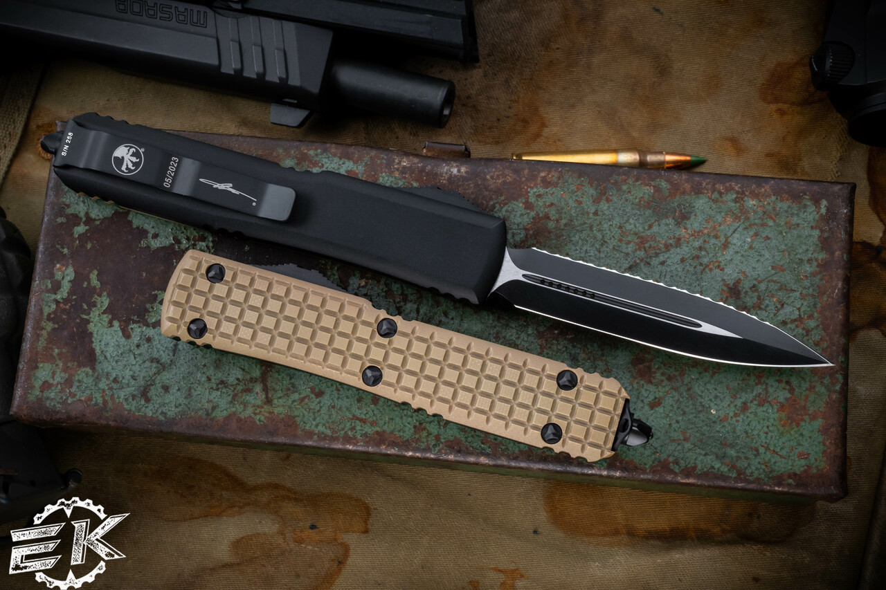 Microtech Ultratech OTF Knife Frag Tan G10 3.4