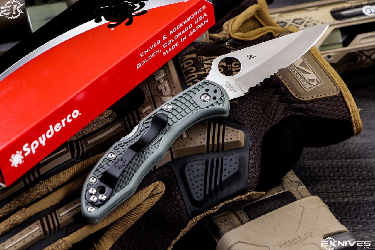 Delica4　Spyderco　FRN軽量・折りたたみ式シンプルエッジナイフ-