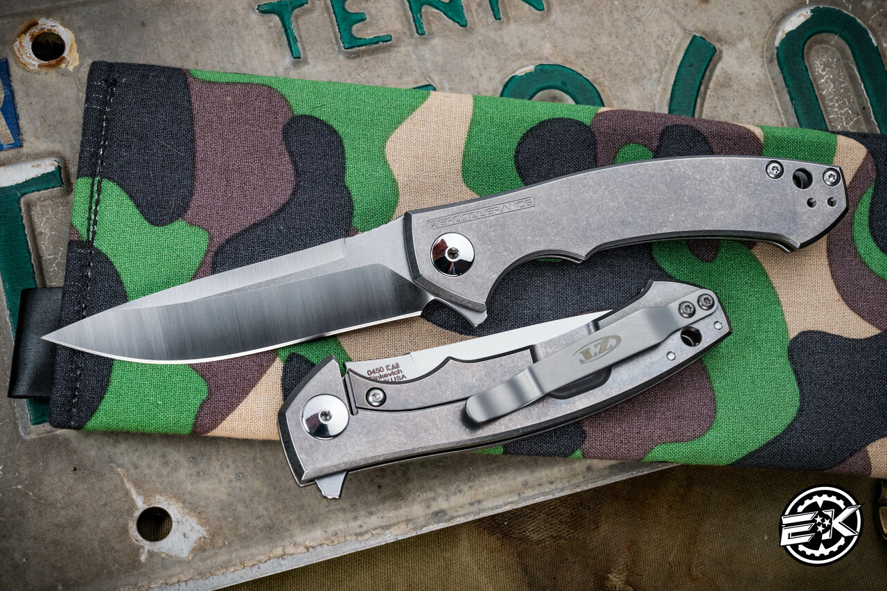 Zero Tolerance Sinkevich 0450 Titanium Flipper Knife 3.25 
