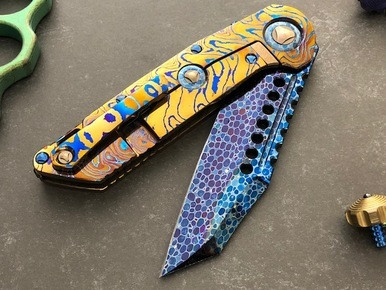 【とろさーもん様限定】JuzhEDC ARMOR+MOTHAND VIPER Mordax - MokuTi Clip - Arizona Custom Knives