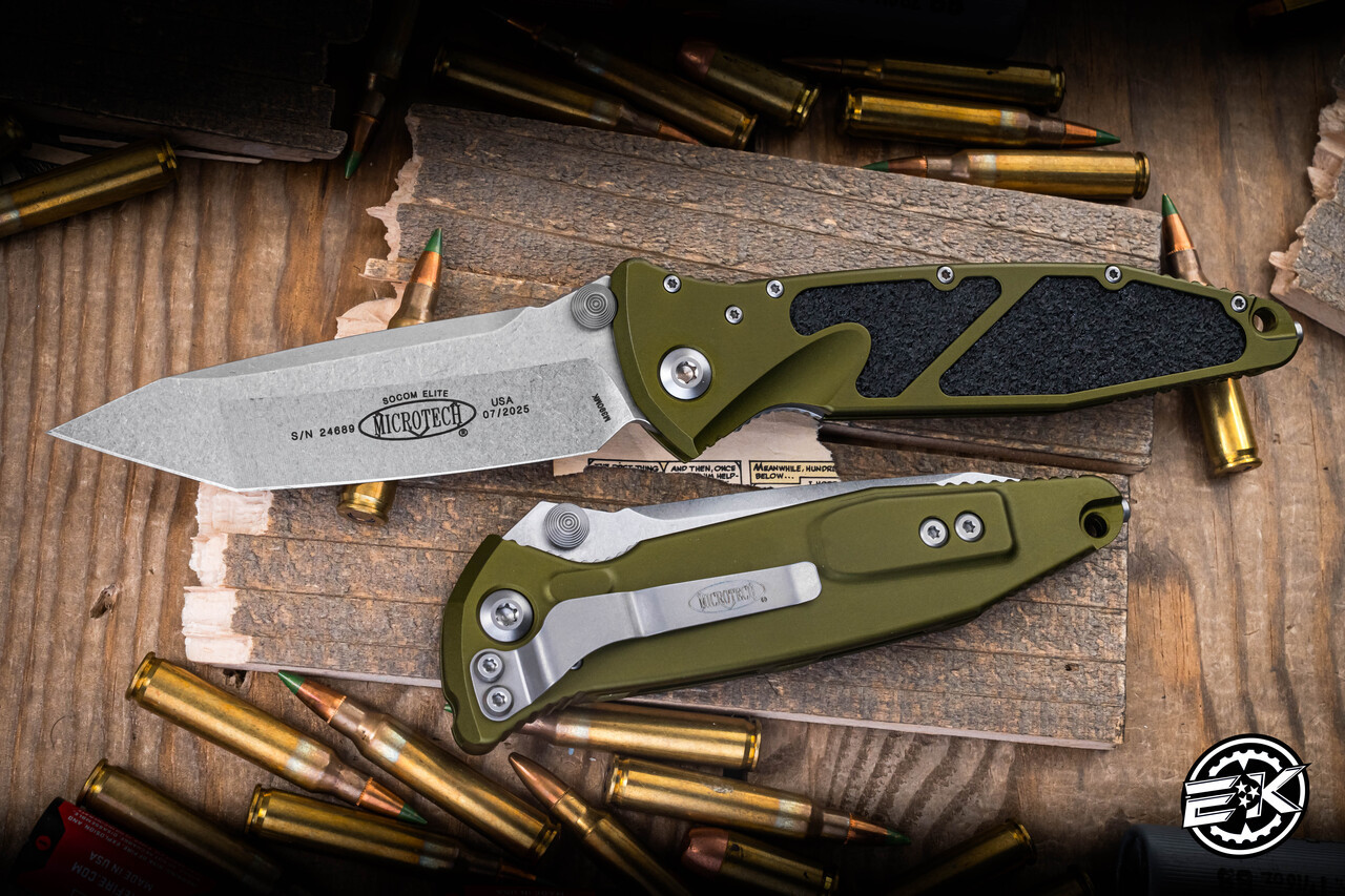 Microtech Socom Elite Manual Knife OD Green Aluminum 4