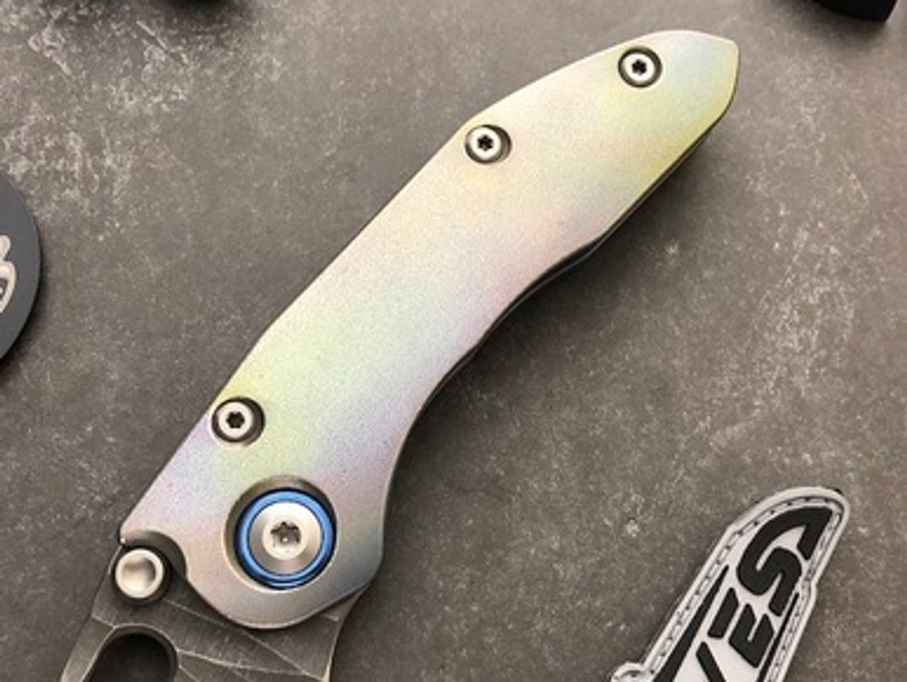 Borka Blades Custom Mini Stitch Anodized Titanium Satin M390