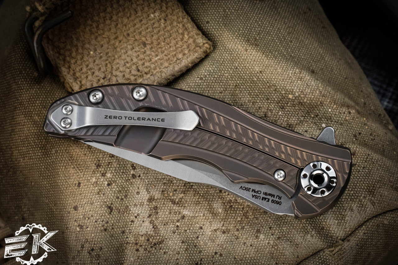 Zero Tolerance/RJ Martin 0609 Flipper Knife Bronze Titanium (3.4