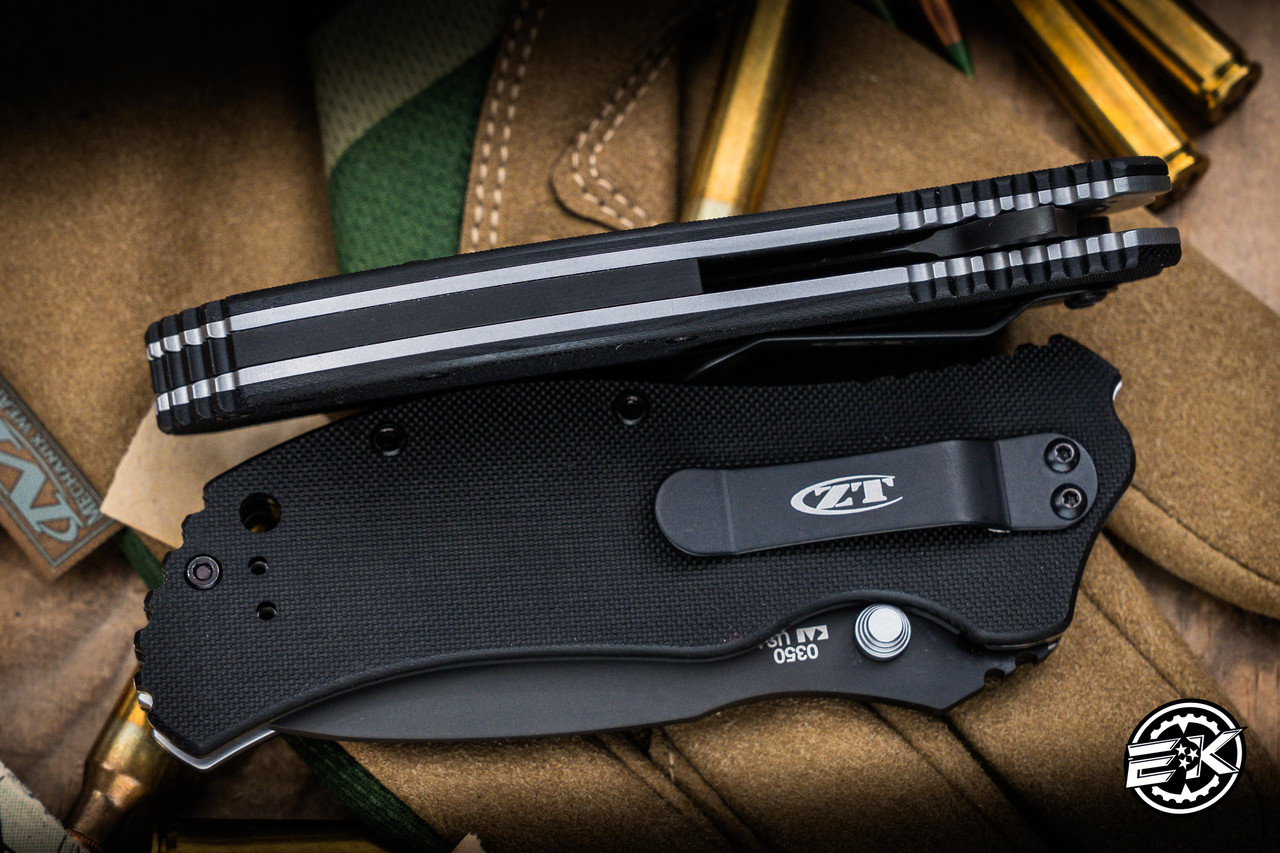 Zero Tolerance 0350 Assisted Opening Flipper Knife Black G10 3.25