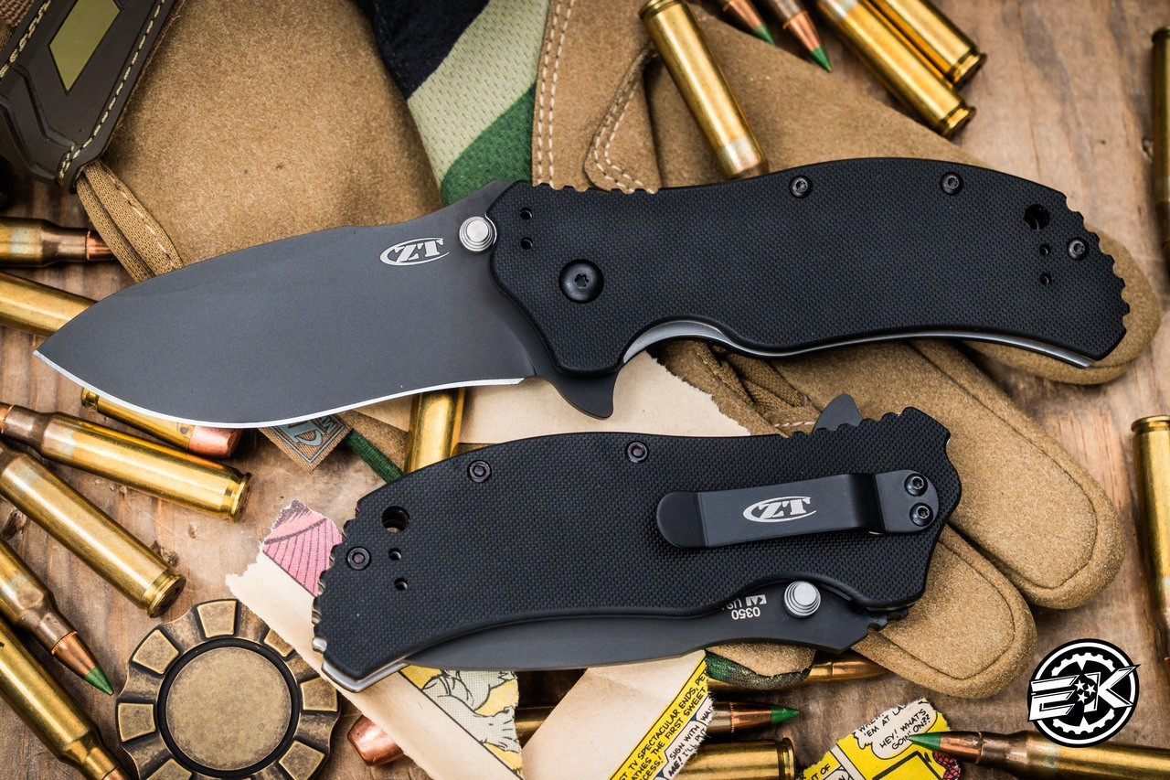 Zero Tolerance 0350 Assisted Opening Flipper Knife Black G10 3.25