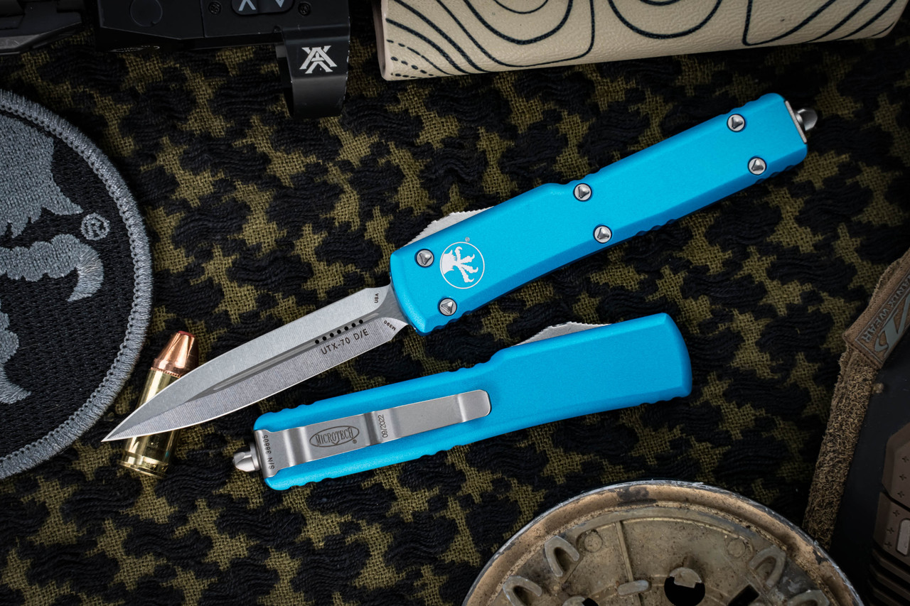 Microtech UTX-70 Turquoise OTF Automatic 2.4